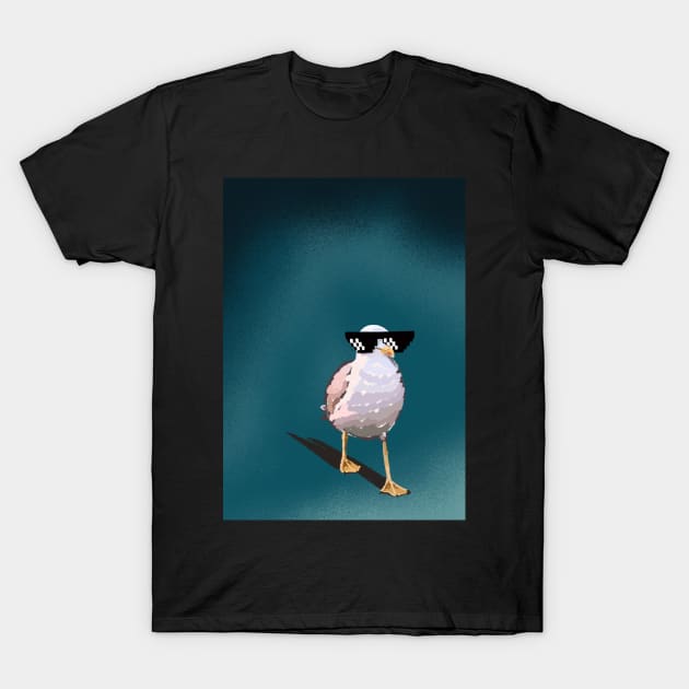 like a boss. seagull in pixel sunglasses T-Shirt by barbasantara